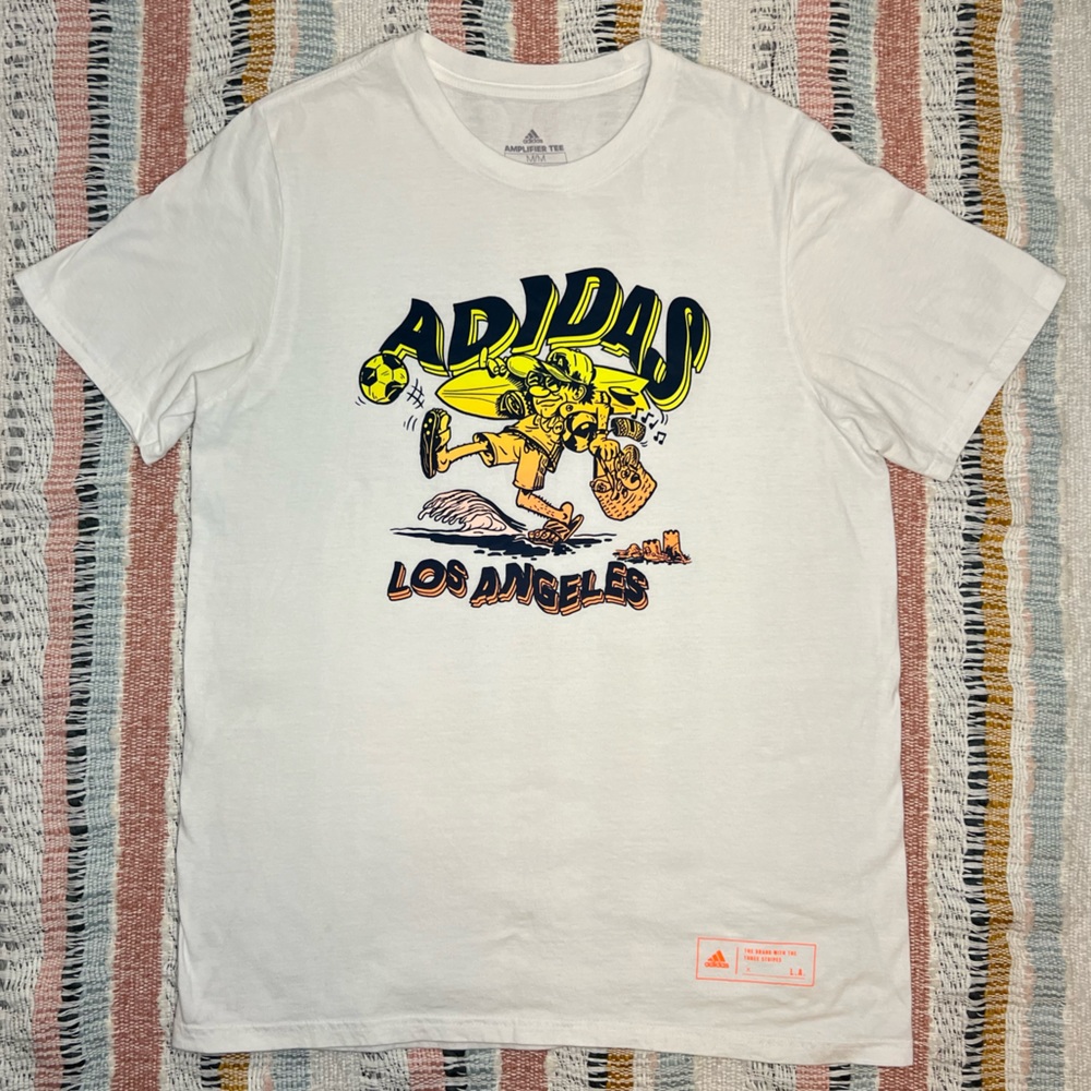 Men’s Adidas Los Angeles Amplifier White Short Sleeve Tee Shirt